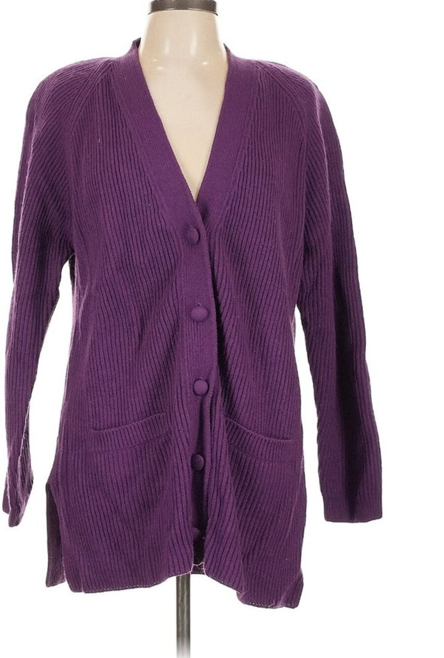 Vintage 90s Yarnworks  Purple cardigan Size L